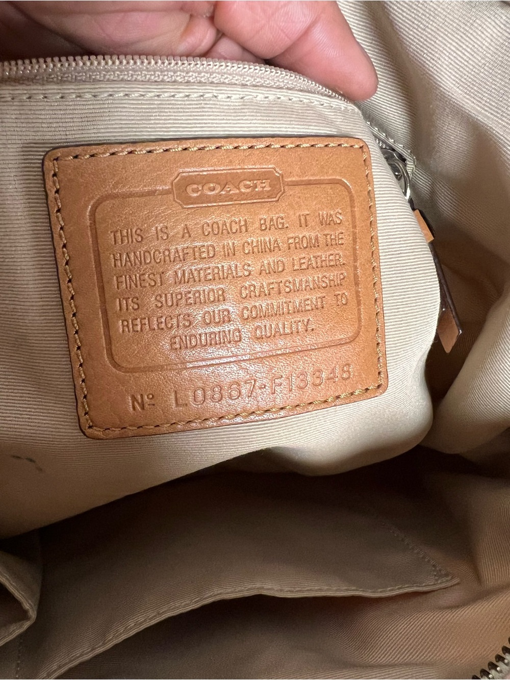 Coach Pink, Cream & Tan Signature Canvas Tote - Picture 9 of 10